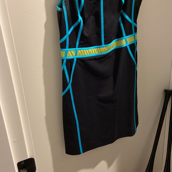 Etcetera Bodycon Sheath Dress Colorblock Dress Contrast Piping Sheath Mini 6 - Picture 2 of 4